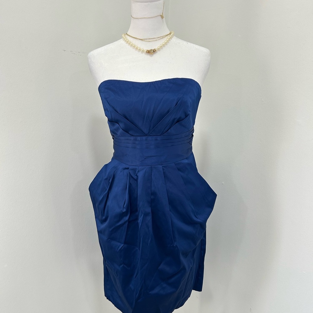 LC lauren Conrad Elegant Blue Strapless Dress with pockets size 8